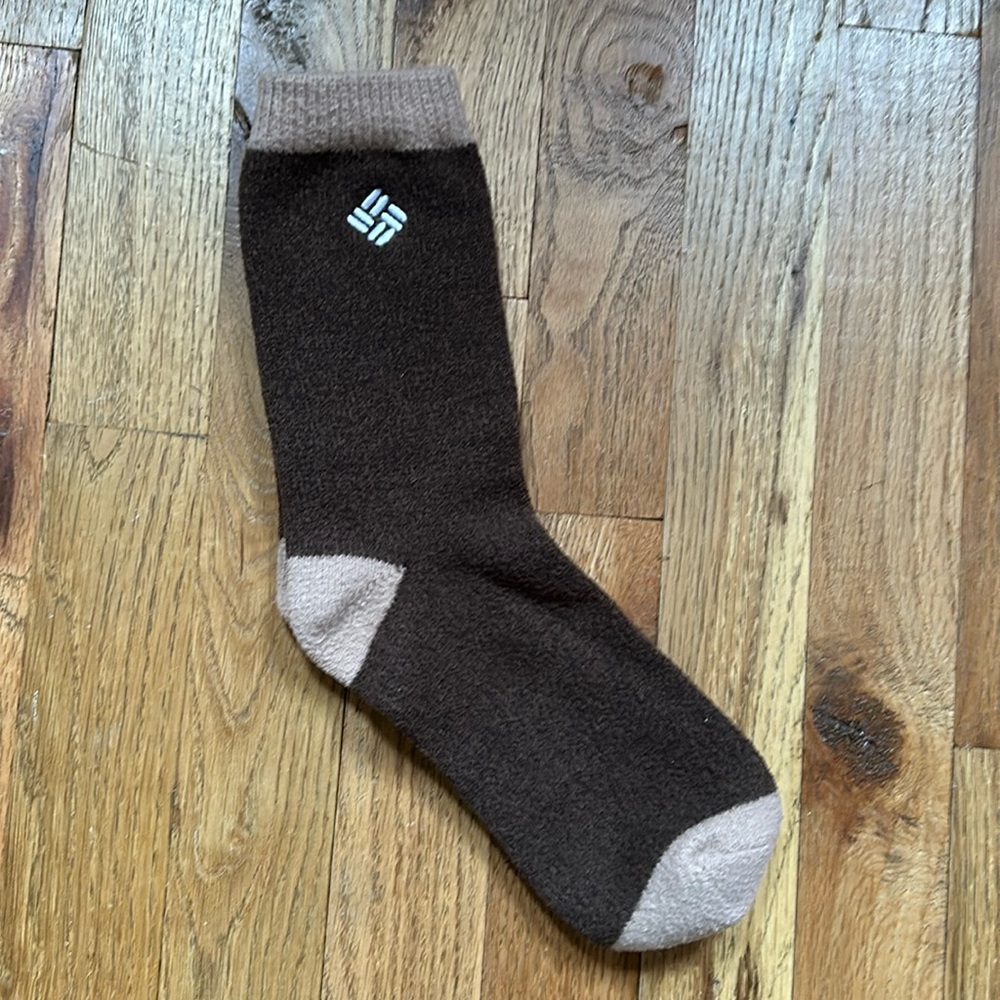 New Columbia soft fuzzy socks brown tall mid length